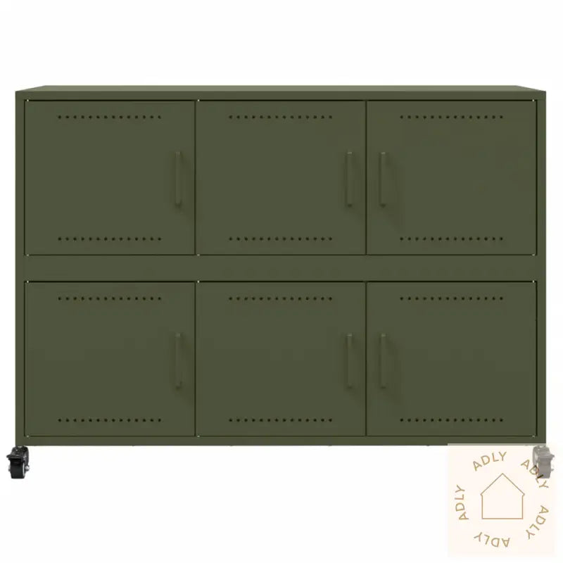 Skjenk Olivengrønn 100,5X39X72 Cm Stål