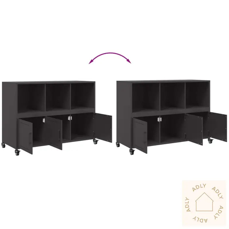 Skjenk Svart 100,5X39X72 Cm Stål