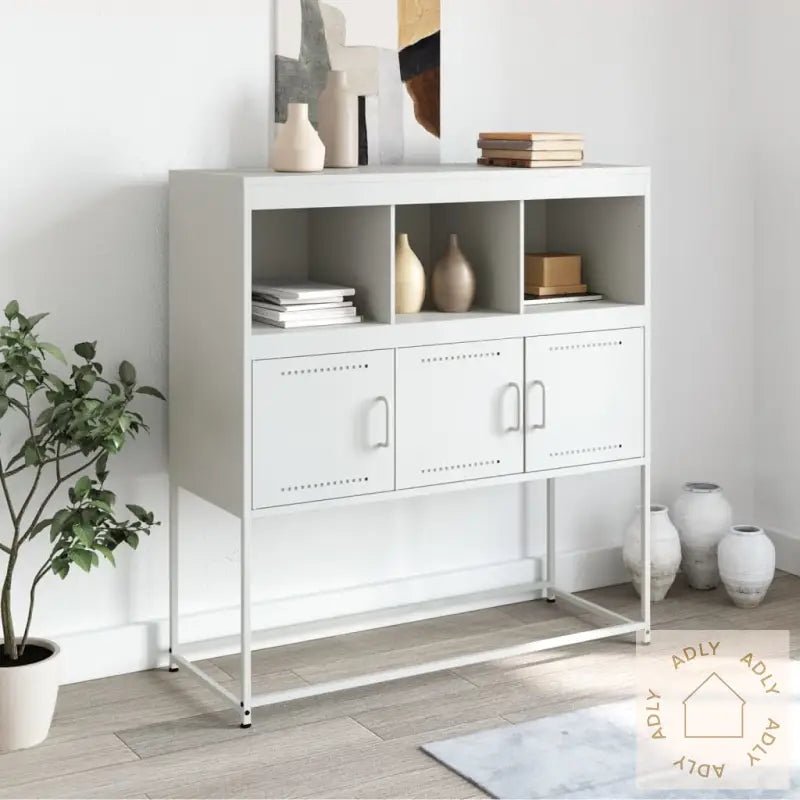 Skjenk Hvit 100,5X39X107 Cm Stål