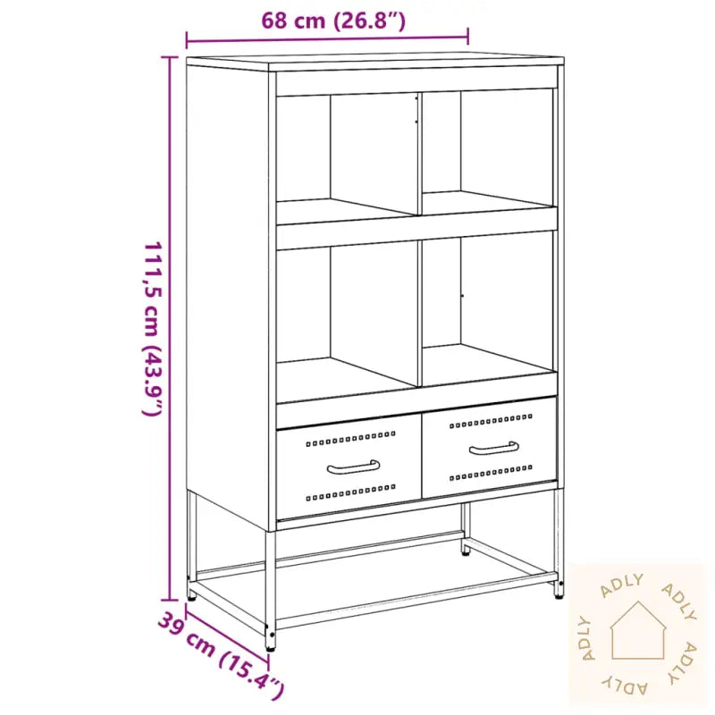Highboard Hvit 68X39X111,5 Cm Stål