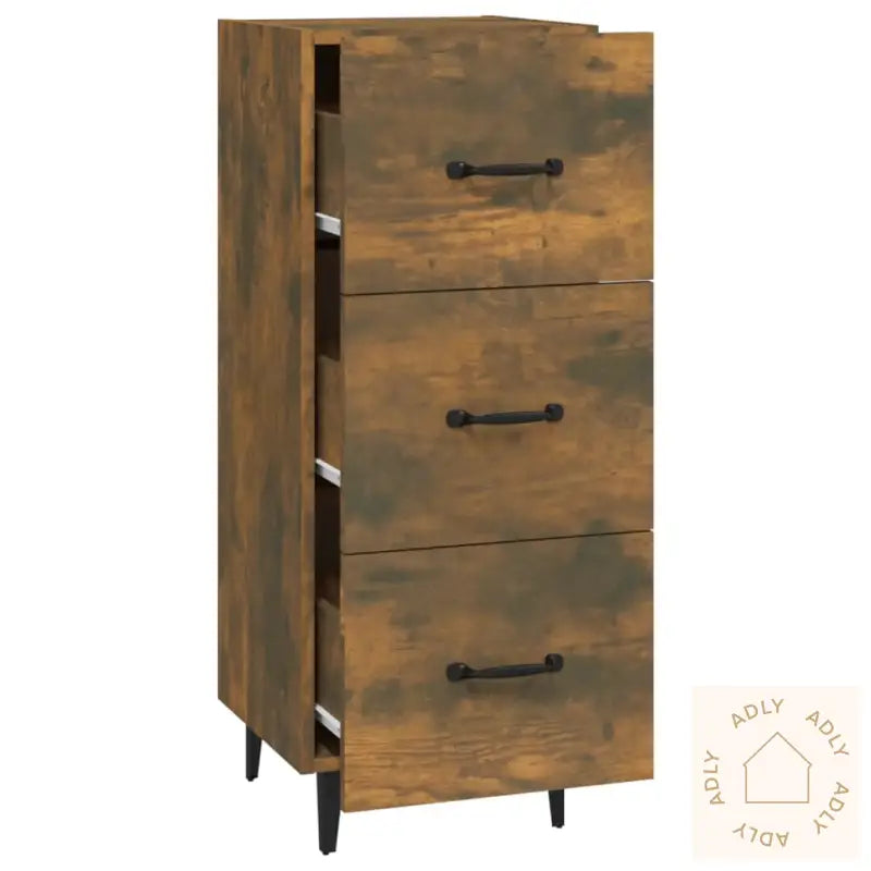 Skjenk Røkt Eik 34,5X34X90 Cm Konstruert Tre