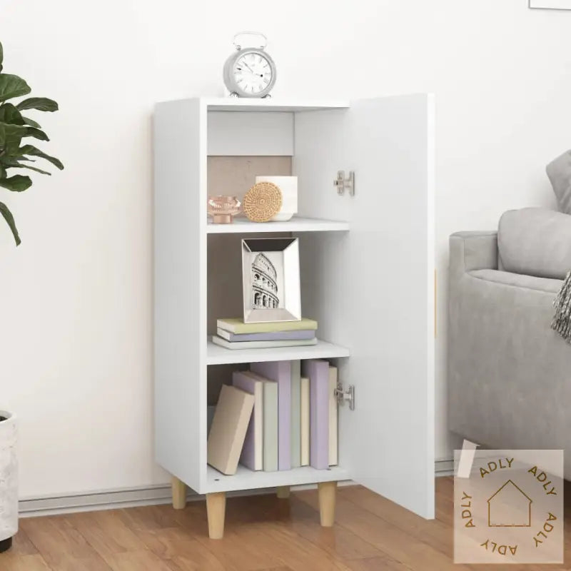 Skjenk Hvit 34,5X34X90 Cm Konstruert Tre