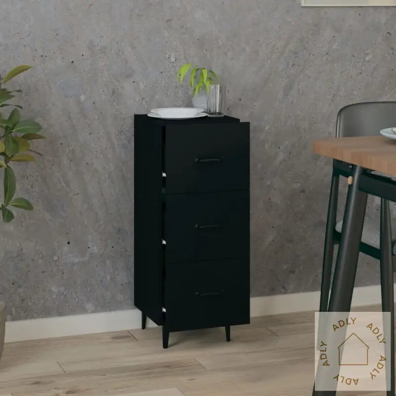 Skjenk Svart 34,5X34X90 Cm Konstruert Tre