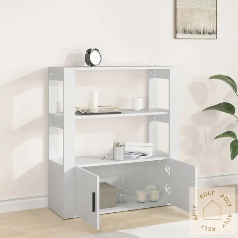 Skjenk Hvit 80X30X90 Cm Konstruert Tre