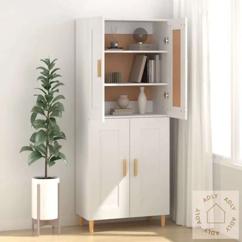 Skjenk Hvit 69,5X34X90 Cm Konstruert Tre