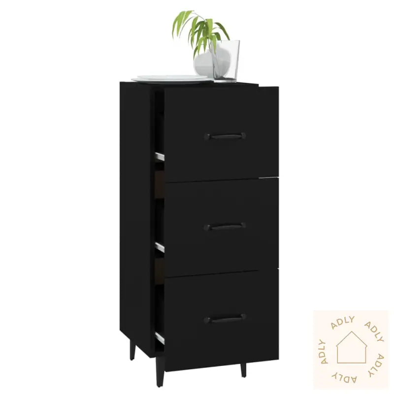 Skjenk Svart 34,5X34X90 Cm Konstruert Tre