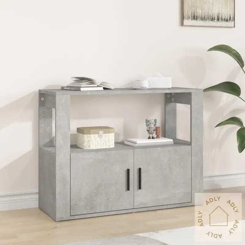 Skjenk Betonggrå 80X30X60 Cm Konstruert Tre