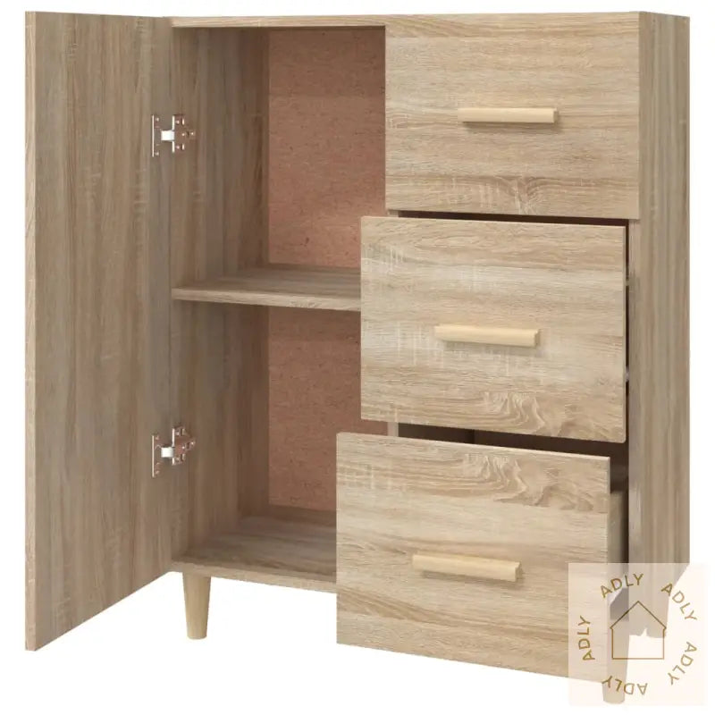 Skjenk Sonoma Eik 69,5X34X90 Cm Konstruert Tre