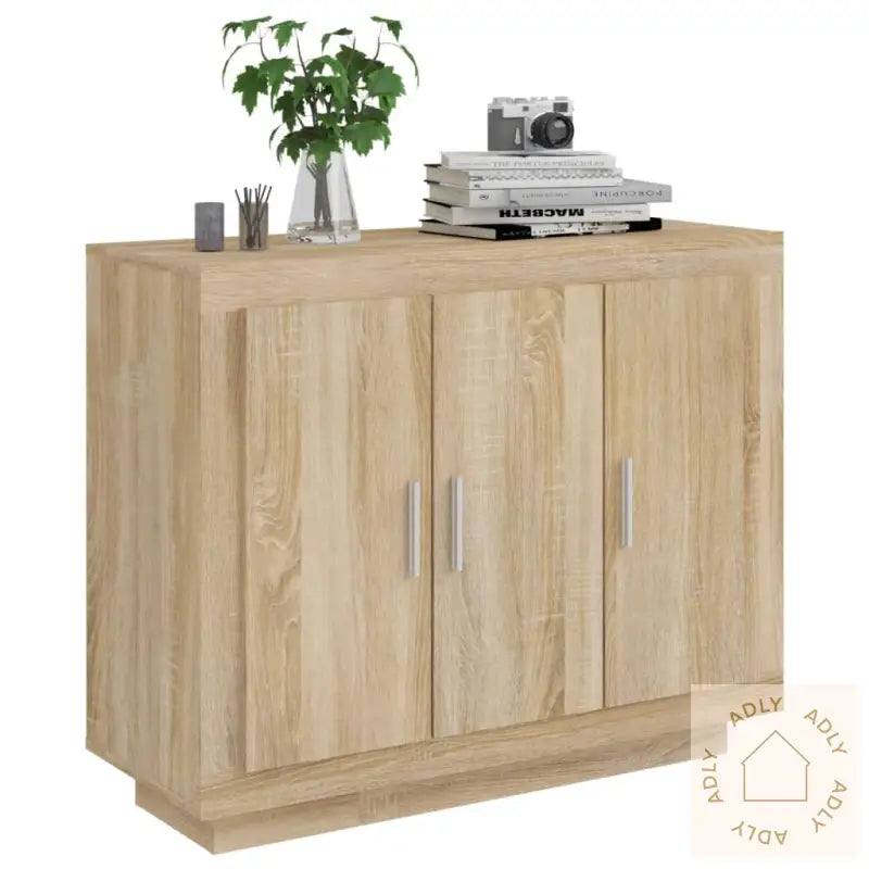 Skjenk Sonoma Eik 92X35X75 Cm Konstruert Tre