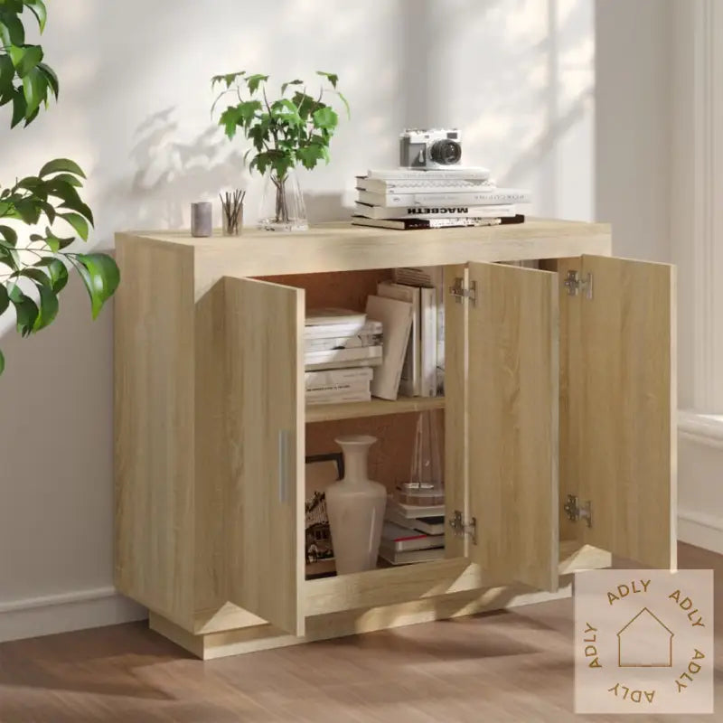 Skjenk Sonoma Eik 92X35X75 Cm Konstruert Tre