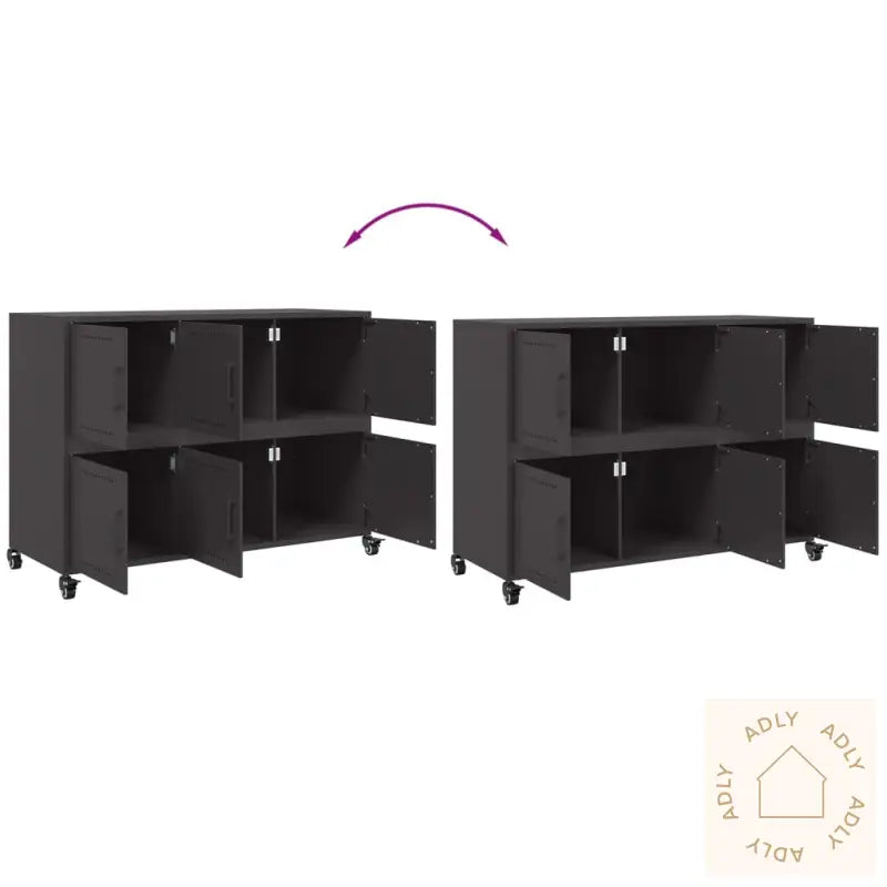 Skjenk Svart 100,5X39X72 Cm Stål