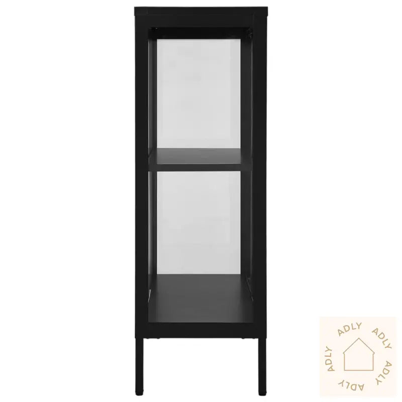 Skjenk Svart 75X35X105 Cm Stål Og Glass