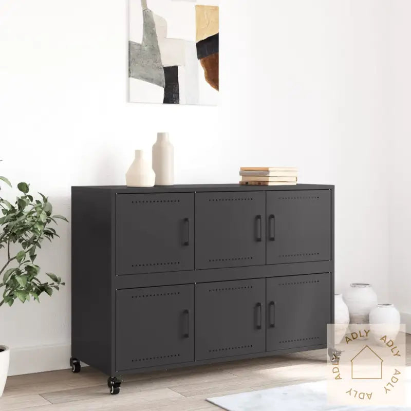 Skjenk Svart 100,5X39X72 Cm Stål