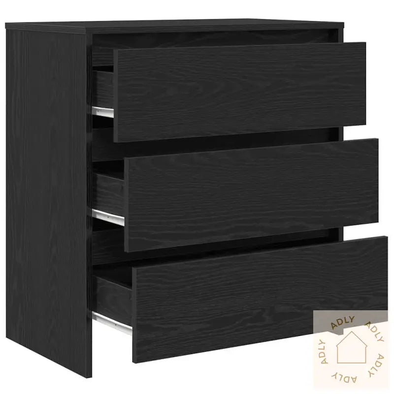Skjenk Svart Eik 70X41X75 Cm Konstruert Tre