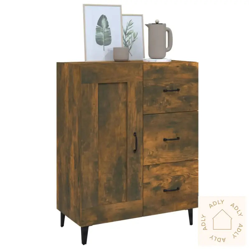 Skjenk Røkt Eik 69,5X34X90 Cm Konstruert Tre