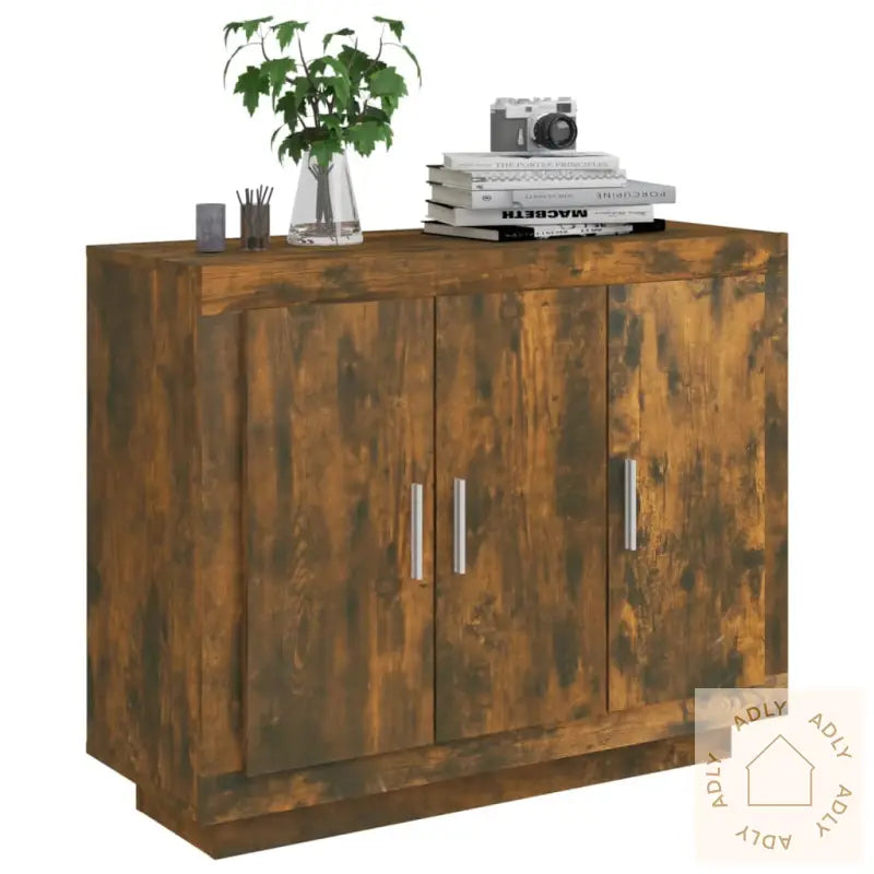 Skjenk Røkt Eik 92X35X75 Cm Konstruert Tre