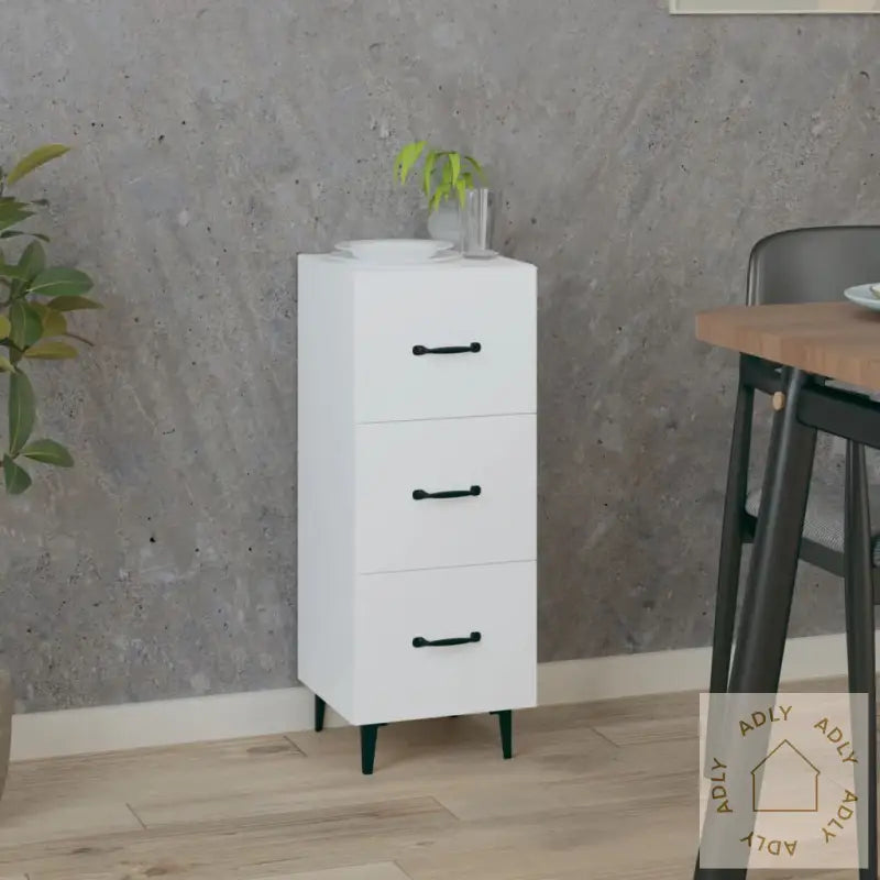 Skjenk Hvit 34,5X34X90 Cm Konstruert Tre