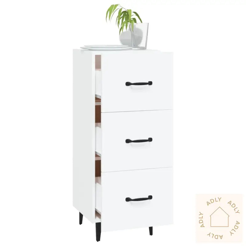Skjenk Hvit 34,5X34X90 Cm Konstruert Tre