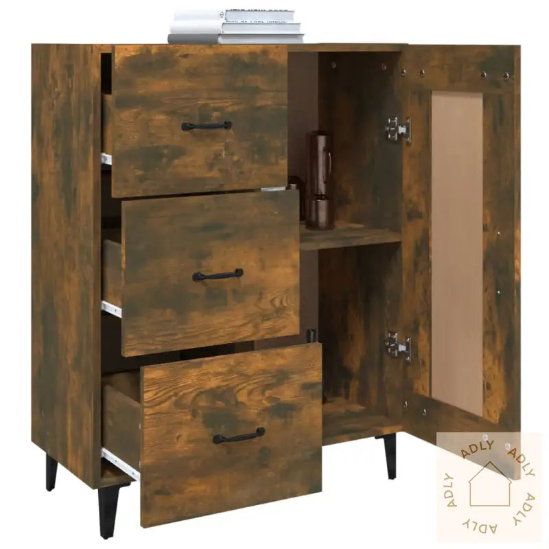 Skjenk Røkt Eik 69,5X34X90 Cm Konstruert Tre