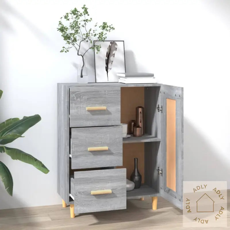 Skjenk Grå Sonoma 69,5X34X90 Cm Konstruert Tre