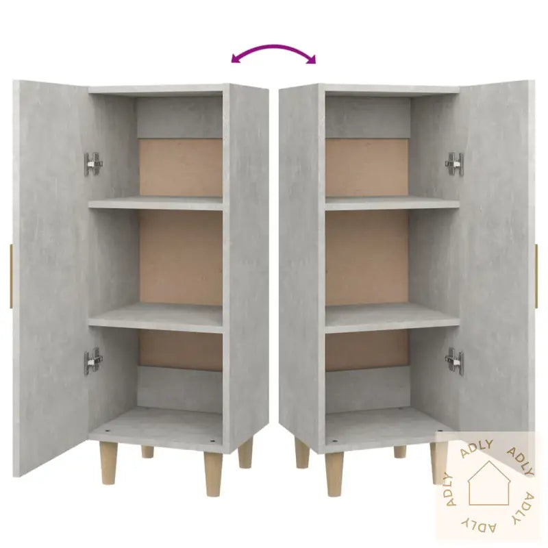 Skjenk Betonggrå 34,5X34X90 Cm Konstruert Tre