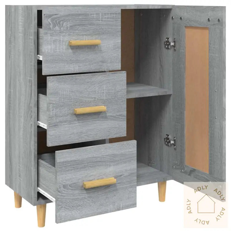 Skjenk Grå Sonoma 69,5X34X90 Cm Konstruert Tre