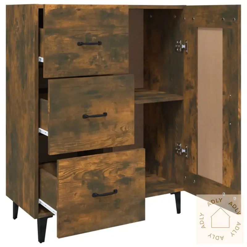 Skjenk Røkt Eik 69,5X34X90 Cm Konstruert Tre