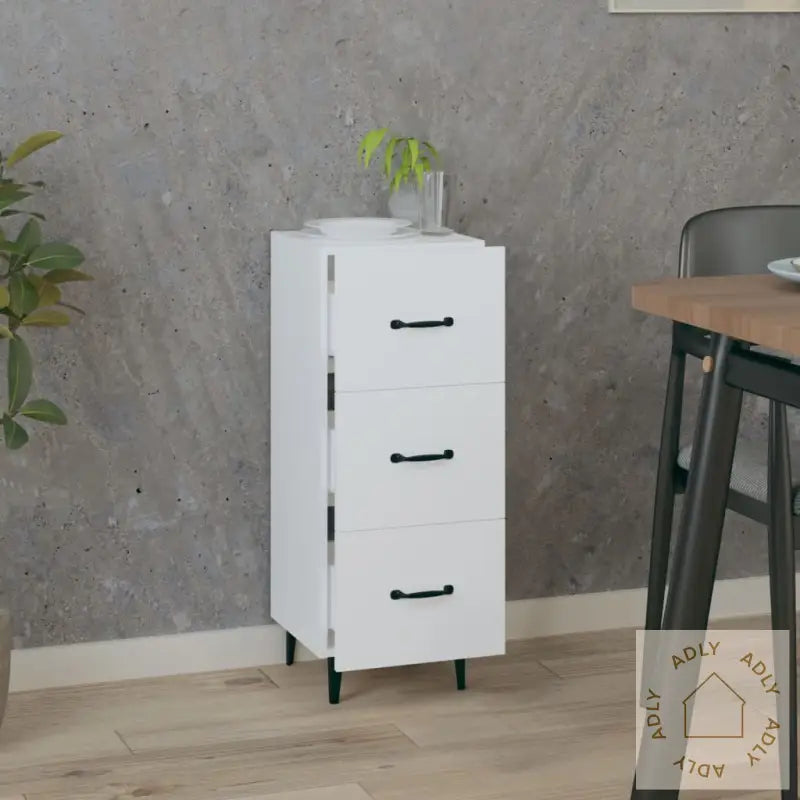 Skjenk Hvit 34,5X34X90 Cm Konstruert Tre