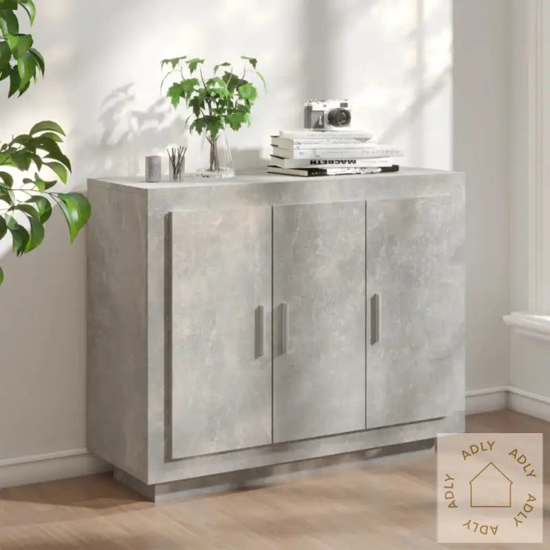 Skjenk Betonggrå 92X35X75 Cm Konstruert Tre