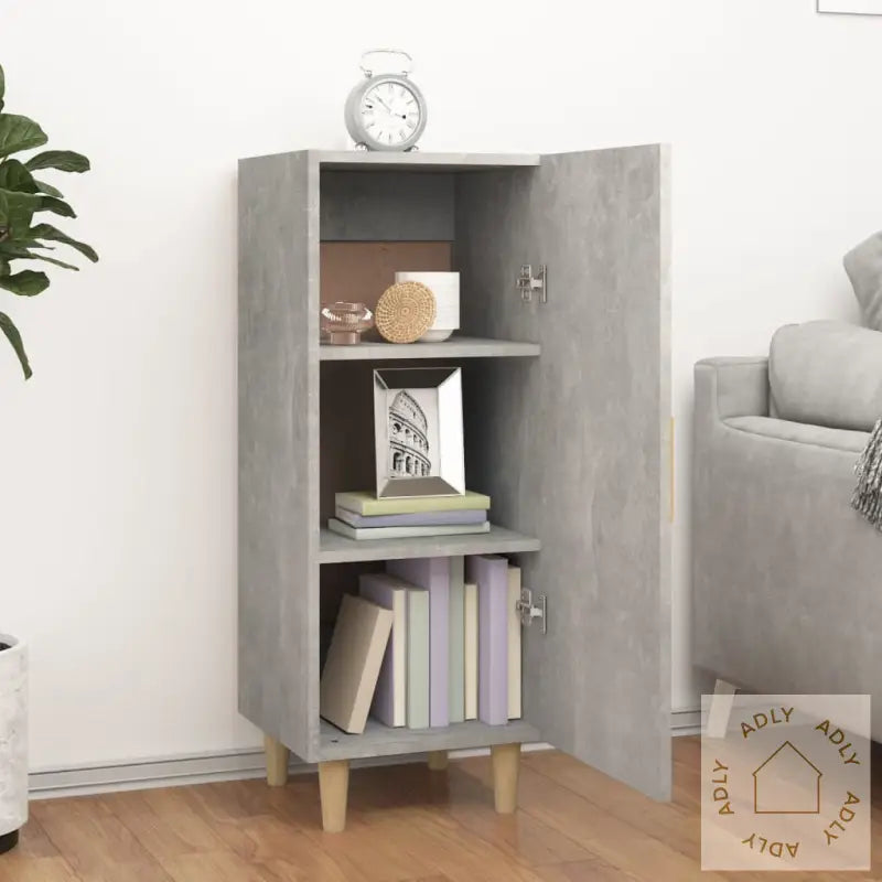 Skjenk Betonggrå 34,5X34X90 Cm Konstruert Tre