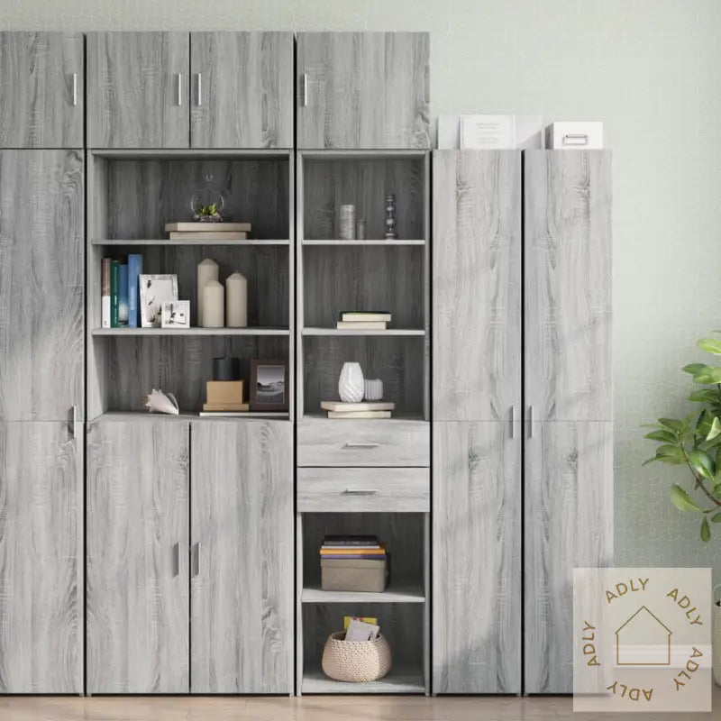 Smalt Oppbevaringsskap Grå Sonoma 45X42,5X225 Cm Konstruert Tre
