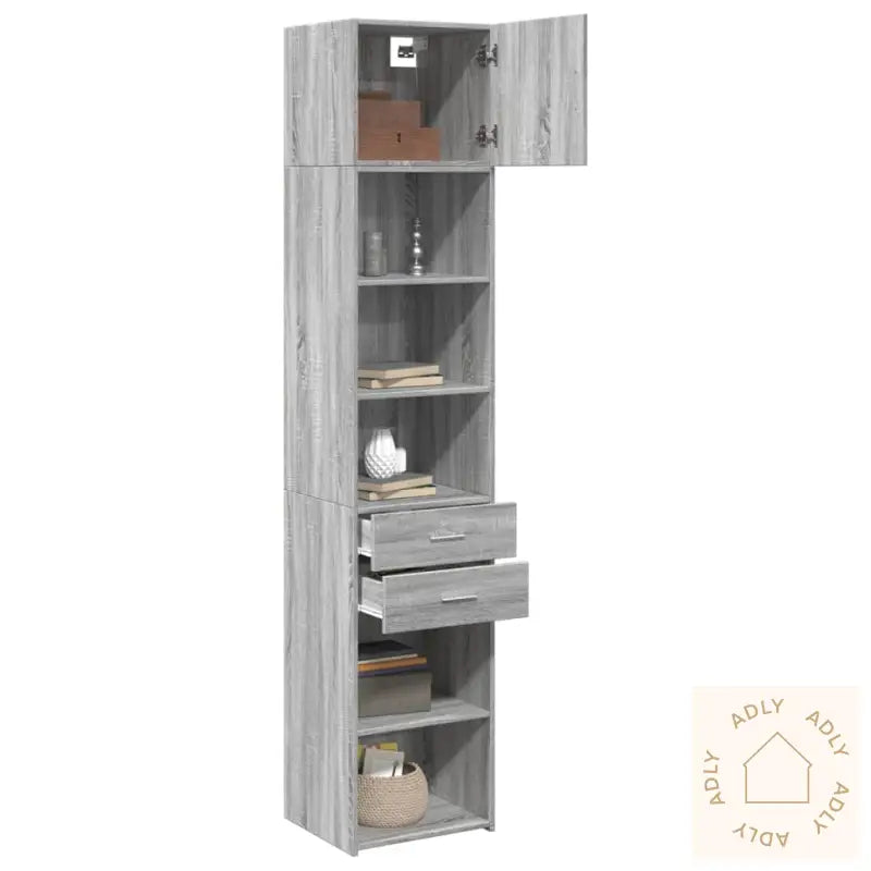 Smalt Oppbevaringsskap Grå Sonoma 45X42,5X225 Cm Konstruert Tre