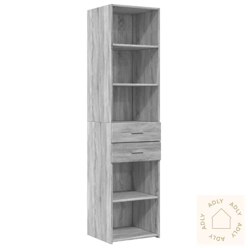 Smalt Oppbevaringsskap Grå Sonoma 45X42,5X225 Cm Konstruert Tre