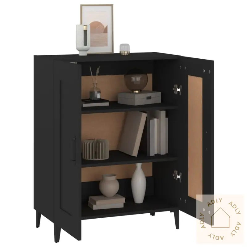 Skjenk Svart 69,5X34X90 Cm Konstruert Tre