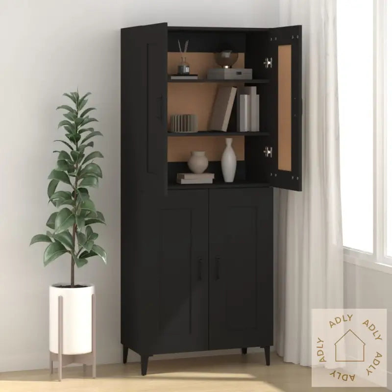 Skjenk Svart 69,5X34X90 Cm Konstruert Tre