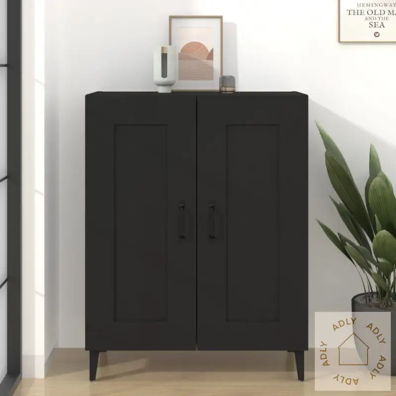 Skjenk Svart 69,5X34X90 Cm Konstruert Tre