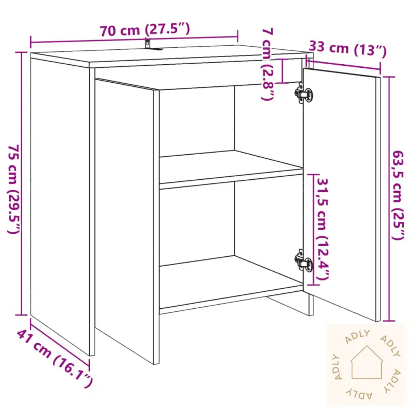 Skjenk Gammelt Tre 70X41X75 Cm Konstruert Tre