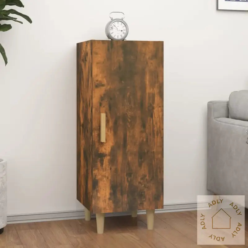 Skjenk Røkt Eik 34,5X34X90 Cm Konstruert Tre