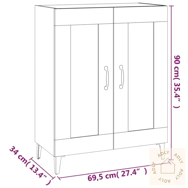 Skjenk Røkt Eik 69,5X34X90 Cm Konstruert Tre