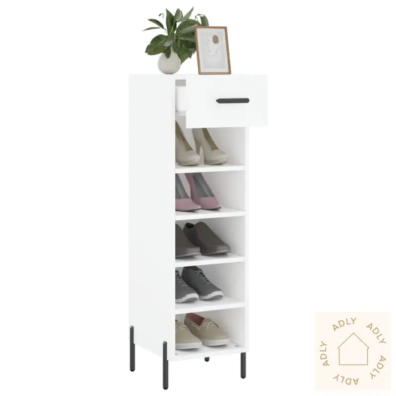 Skohylle Hvit 30X35X105 Cm Konstruert Tre