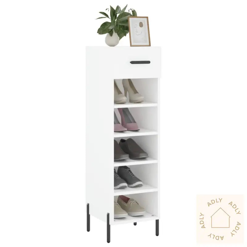 Skohylle Hvit 30X35X105 Cm Konstruert Tre