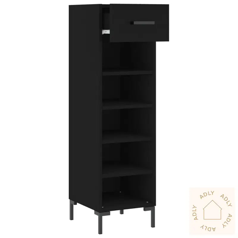 Skohylle Svart 30X35X105 Cm Konstruert Tre
