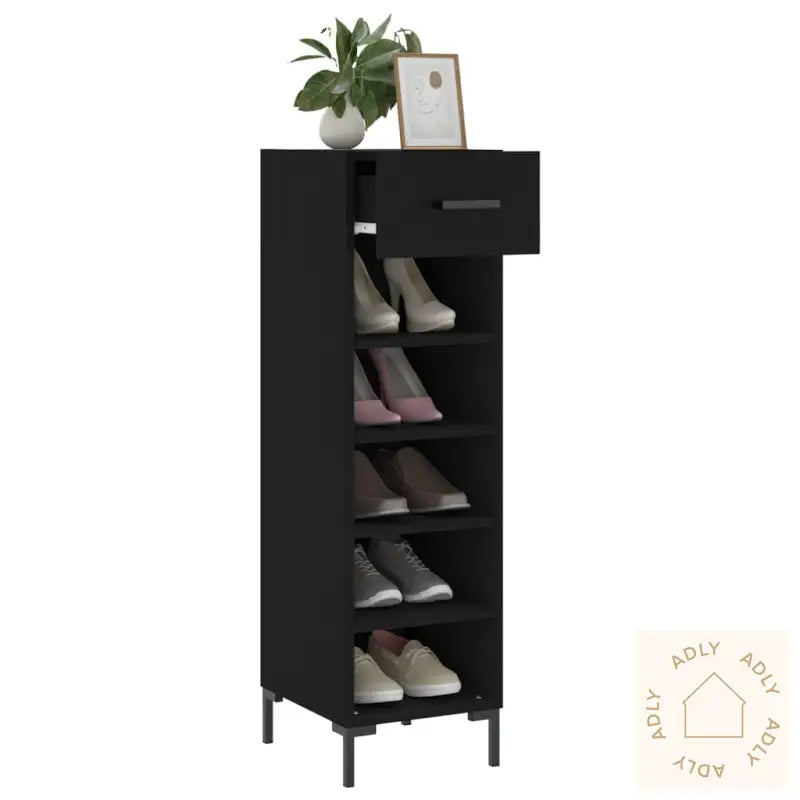 Skohylle Svart 30X35X105 Cm Konstruert Tre