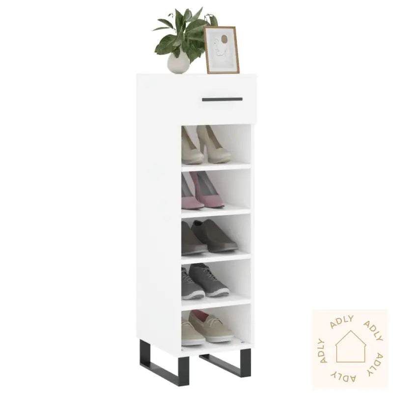 Skohylle Hvit 30X35X105 Cm Konstruert Tre
