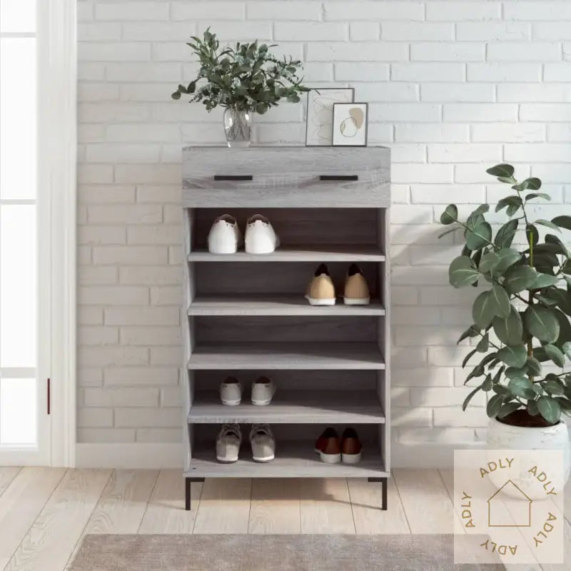 Skohylle Grå Sonoma 60X35X105 Cm Konstruert Tre