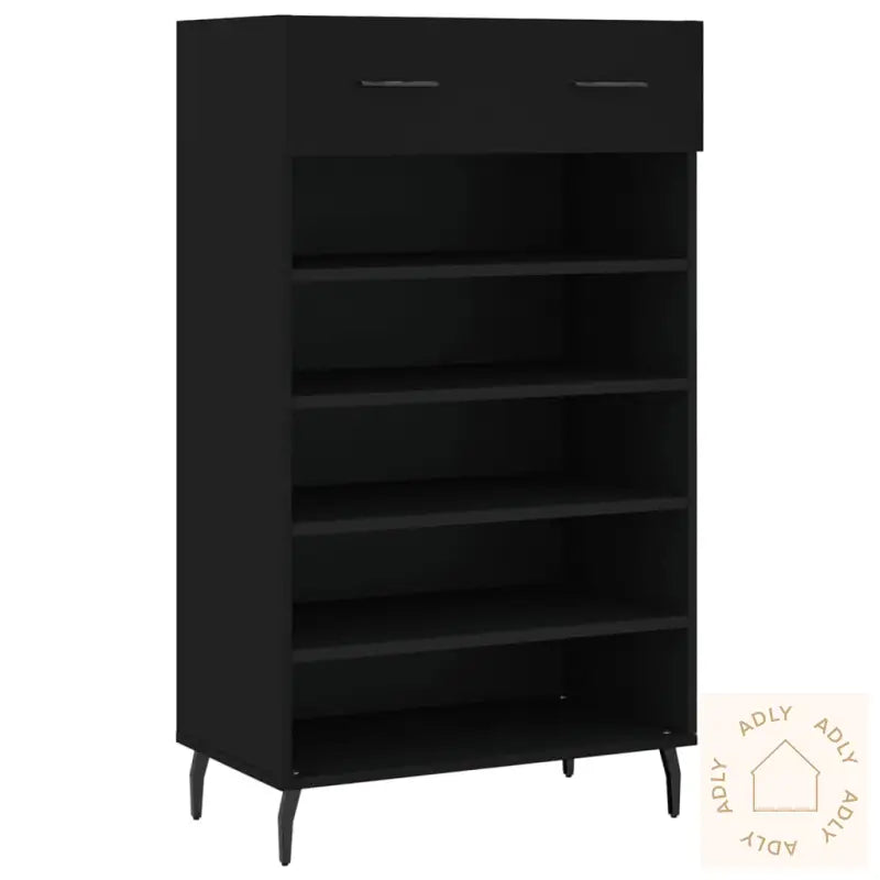 Skohylle Svart 60X35X105 Cm Konstruert Tre