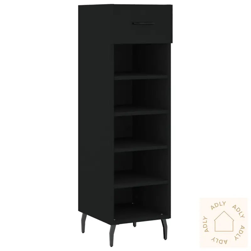 Skohylle Svart 30X35X105 Cm Konstruert Tre
