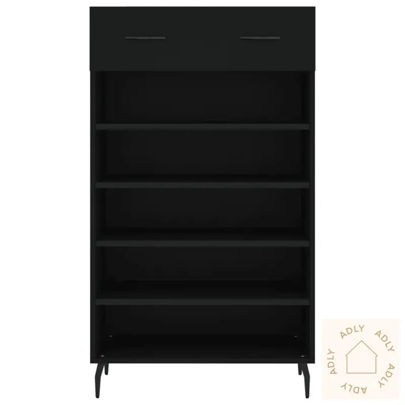 Skohylle Svart 60X35X105 Cm Konstruert Tre