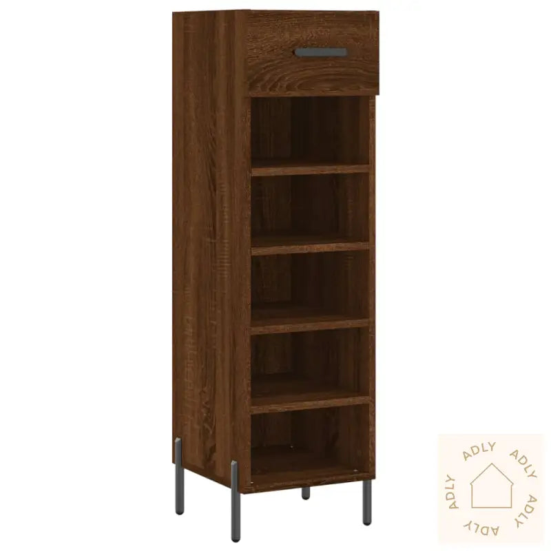 Skohylle Brun Eik 30X35X105 Cm Konstruert Tre