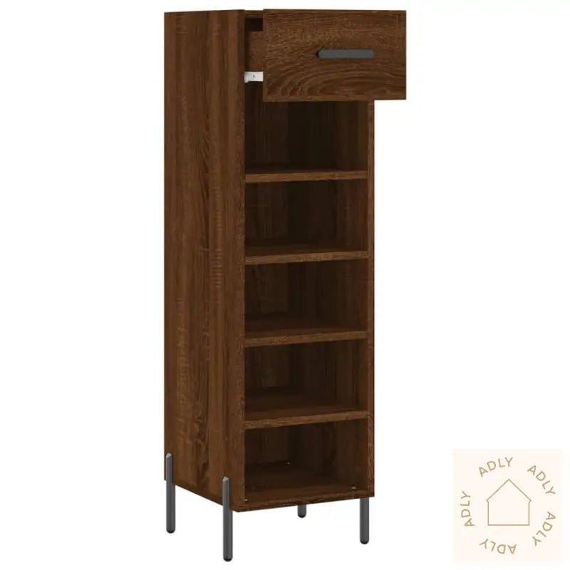 Skohylle Brun Eik 30X35X105 Cm Konstruert Tre